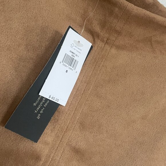 NWT BANANA REPUBLIC Vegan Suede Belted Top in CAMEL - Picture 4 of 6